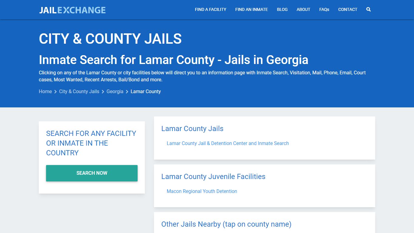 Inmate Search for Lamar County | Jails in Georgia - Jail Exchange